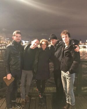 Debra Winger Instagram - think i just gotta go with the basic family pic on the #pontneuf ... so nice to be working here again. 📷@bensaldich