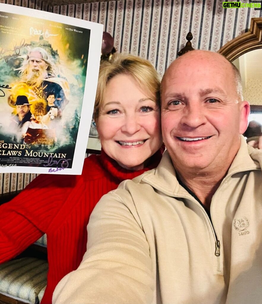 Dee Wallace Instagram - With my director Richie and the poster for my new movie The Legend of Catclaws Mountain. #comingsoon