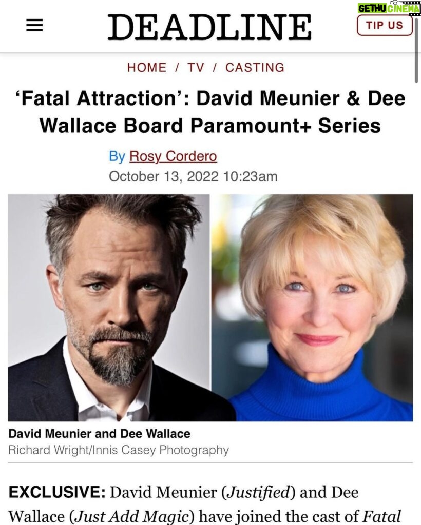 Dee Wallace Instagram - Coming to your TVs soon…🙃🎬 #fatalattraction