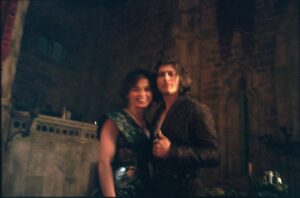 Dempsey Bryk Instagram - BTS Willow
1. bts fact: they actually had to edit these glasses out in post
2. my nickname on set
3. family dinner in great hall
4. we love #nandos
5. see above 🖕 
6. most people don’t know Erin is a dentist as her day job. Here see her inspecting my lateral incisors
7. spent a lot of time alone handling my sword
8. see above. at horse training
9. no one told me we were going hiking
10. we went hiking.