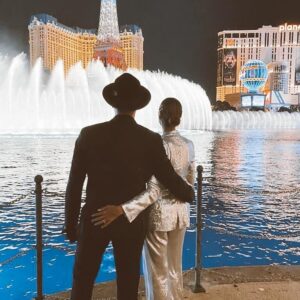 Dennis Jauch Instagram - So good to see the @themayfairlv family last night. incredibly proud of our @noceilingsent Vegas Team for holding it down. ps that fountain view never gets old, especially with @leonalewis by my side 😍 ⛲#mayfairsupperclub