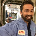Derek Muller Instagram - Wishing fair weather to the crew of today’s launch! That’s a mock-up of the ISS behind me! #SpaceX #NASA #LaunchAmerica NASA's Johnson Space Center