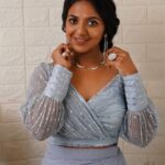Dhanya Ananya Instagram - When the stars go blue 💙 Designer- @akhila_the_couturier Artist - @kanmaniii3 Shoot Director- @avrilvarghese @goldenpushers Photography- @rijil_kl Makeup- @makeover_by_aswathyprasanth