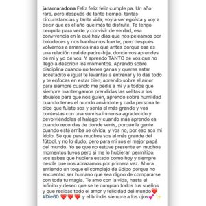 Diego Maradona Instagram - Muchas gracias mi vida @janamaradona ❤️