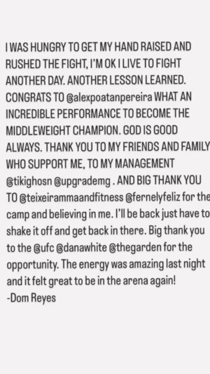 Dominick Reyes Instagram - Ufc 281