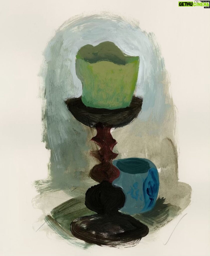 Don Shank Instagram - Candle and a cup. Acrylic on paper. #painting