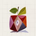 Don Shank Instagram – Apple on grid / Acrylic on paper #storelinkinbio