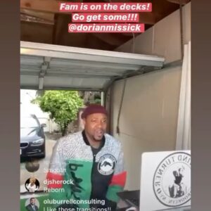 Dorian Missick Instagram - We were rockin... see ya next time. 🙏🏾#SheddinFromTheWoodshed #DjTailwindTurner