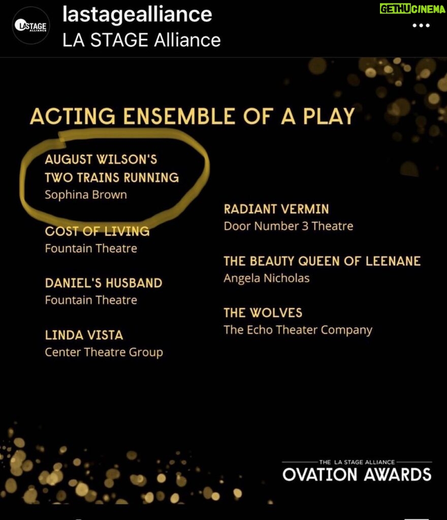Dorian Missick Instagram - This was one of the most fulfilling experiences of my life, so imagine my joy to see us recognized in such a way! Thank you @lastagealliance and the #OvationAwards for including us in this group of nominees (one of 10 total for this production)! Congrats to my fellow castmates and the entire team. See y’all in January at the awards!!! #ActorLife #LATheater #AugustWilson