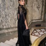 Dorra Instagram - Where I find myself.. 🖤 #paris #parisfashionweek Wearing @gemymaalouf dress And @dior bag Styling & makeup by me Hair @patrickandmarcel Paris, France