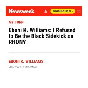 Eboni K. Williams Instagram - Newsweek, ⁣
⁣
Thank you for sharing my final thoughts on my infamous season on RHONY🍎⁣
⁣
This is an EXCLUSIVE excerpt is from my new book📚 Chapter 3: DISRUPTION ⁣
⁣
Get your copy now! Link🔗in bio ⁣
BET ON BLACK: The Good News About Being Black in America Today ⁣
⁣
Who needs a reunion when you hold the power of the pen ;-)✨ ⁣
⁣
@newsweek @bravotv #RHONY ⁣
⁣
#BETONBLACK  #Blackness #BlackPeople #success #newmindset #BlackWoman #BlackCulture #Black #BlackWriters #BlackEmpowerment #KnowYourself #diversebooks #goodnews #BlackPride #AfricanAmerican ⁣⁣