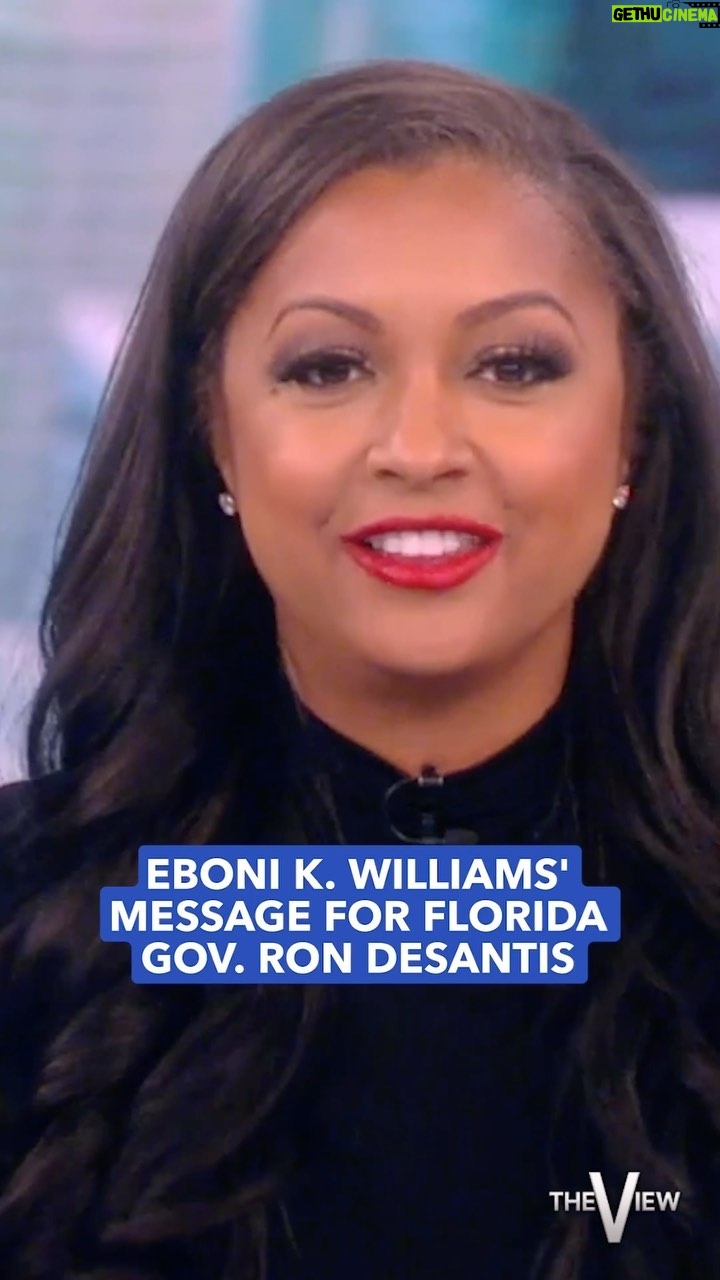 Eboni K. Williams Instagram - @EboniKWilliams’ message to Florida Gov. DeSantis: “I take great exception to your characterization that a degree in Black studies is something other than academic.”