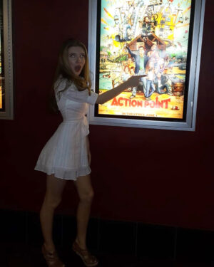 Eleanor Worthington-Cox Instagram - Some #BTS moments from the @actionpointmovie premiere😉‼️So much love for my family, both Cox and $#!Tbird, don’t know what I’d do without you❣️ #💩🐤 @paramountpics