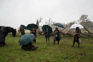 Eleanor Worthington-Cox Instagram - BRITANNIA III IS HERE !!! If you’ve already binged the entire series (like any sane human would), here are some pictures of the mucky little chosen one and lots of people I love to cheer you up… if you haven’t… DO IT NOW. 😈

Oh and keep your eyes peeled for even more cheeky BTS pics to come 👀 

#BRITANNIAIII #BRITANNIA3 @skytv @vertigo_films @britannia_tv