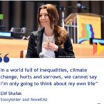 Elif Şafak Instagram - Forgive me for sharing more photos from this special event, it's not every day that I get to speak at the UN. My heartfelt thanks for this profoundly inspiring summit to @un_stereotypealliance @unitednations #sisterhoodispowerful #citizensoftheworld #citizensofhumanity #humanityfirst #beyondborders #ourplanet @unwomenuk @unwomenny @womenoffuture @unwomenturkiye photo credit Noam Galai / Getty Images @noamgalai 📚📚📚 Bugün kusuruma bakmayın böyle biraz daha fazla fotoğraf paylaşıyorum ama Birleşmiş Milletlerde konuşma yapmak gerçekten çok özel ve değerli bir etkinlikti, onur duydum bu davetten, teşekkür ederim #yazarlar