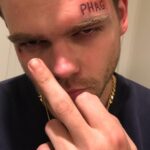 Elijah Daniel Instagram - thank u @tanamongeau for the patchy at-home already infected face tattoo. LIL PHAG.