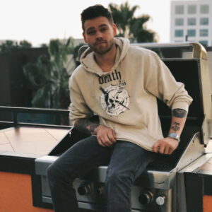Elijah Daniel Instagram - so flaming i have to sit on a grill. get it? flaming, like gay? and it's a grill?