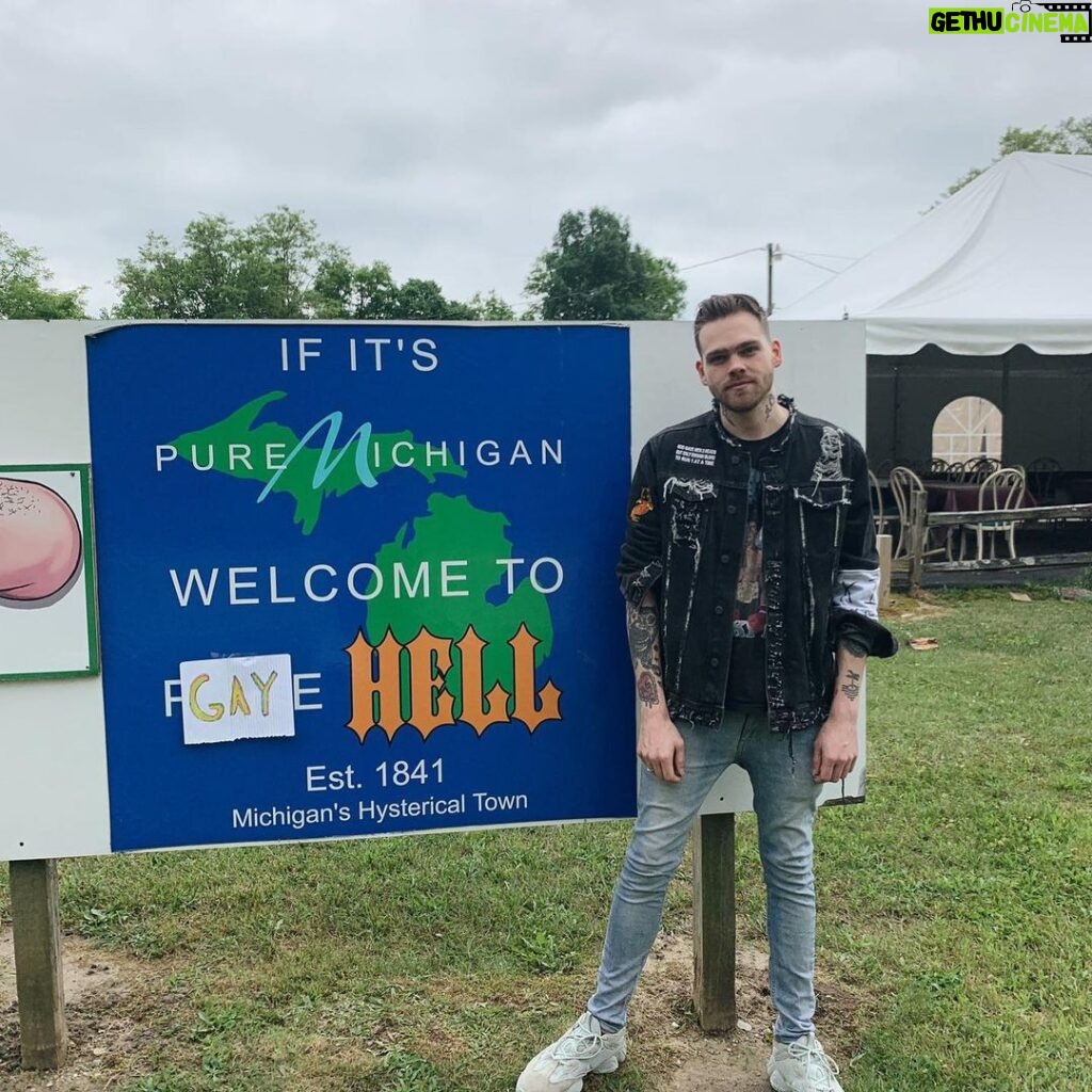 Elijah Daniel Instagram - ahead of pride month Trump’s administration put a ban on embassy’s flying pride flags. so as of today, I am now the owner of Hell, Michigan. I bought the whole town. And my first act as owner, I have renamed my town to Gay Hell, MI. The only flags allowed to fly are pride.