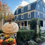 Elizabeth Gillies Instagram - Thank you, @whitebarnauberge for making my autumn dreams come true. Can’t say enough about our experience, it was truly one of my favorite stays of all time. If only I could’ve figured out a way to bring that glorious 1,600 lb pumpkin home with me. Next time 🍁