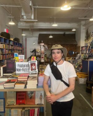 Elliot Page Instagram - Stopped by @bluestockingsnyc, the only queer/trans/sex worker-run bookstore & activist space in NYC.  🏳️‍⚧️❤️🏳️‍🌈📚

If you’re not familiar with Bluestockings Cooperative, I wanted to share some info and resources from them with you all here:

-Bluestockings is radically inclusive of all genders, cultures, expansive sexualities and identities. They were founded in 1999 and are located on the Lower East Side.

-Their Free Store offers snacks, hygiene products, and clothing for anyone who asks. There's a Wishlist on Amazon if you’re able to help donate much-needed supplies — link in story.

-They offer free opioid overdose programs and prevention training. Ask in the store to learn more.

-The bookstore carries some of my favorite books and is awesome to explore. (I left behind some signed copies of PAGEBOY on their shelves ❤️)