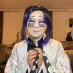 Emi Ōmatsu Instagram - 今夜は月が綺麗ですね。 胡蝶しのぶです。 1枚目:盛れたしのぶ 2枚目:犬としのぶ 3枚目:犬の裏切り 4枚目:撮影終了後