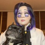 Emi Ōmatsu Instagram - 今夜は月が綺麗ですね。 胡蝶しのぶです。 1枚目:盛れたしのぶ 2枚目:犬としのぶ 3枚目:犬の裏切り 4枚目:撮影終了後