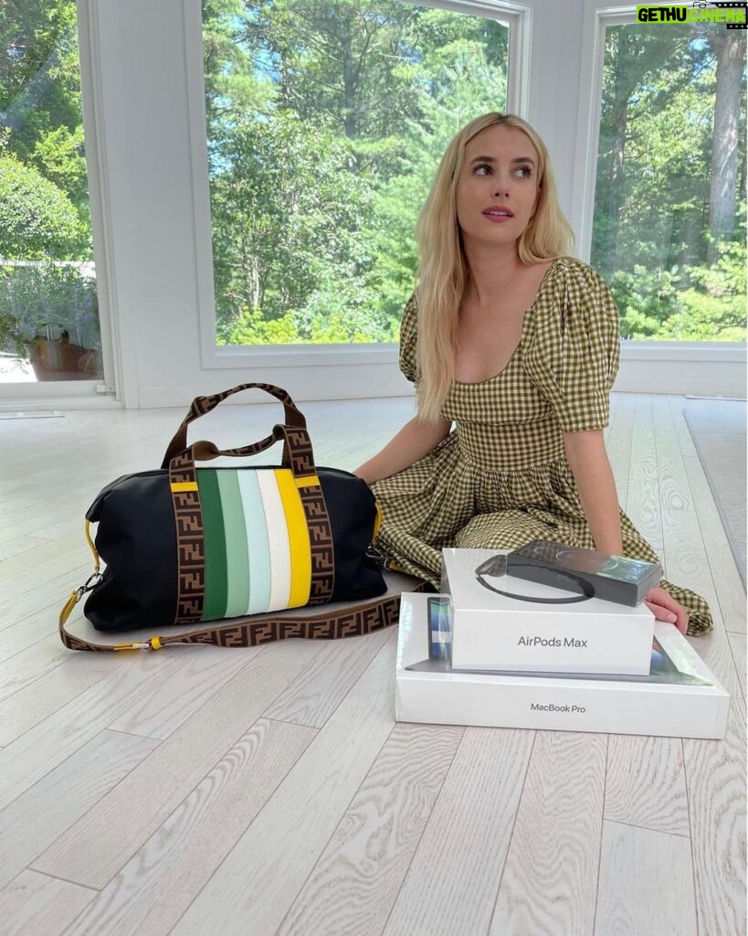Emma Roberts Instagram - I'm so excited for this giveaway, because it's TOO GOOD! One of you will have the chance to win a Macbook PRO, AirPod Maxes, an iPhone 12, the CUTEST Fendi Duffle Bag, AND a $5,000 prepaid VISA Gift card! Entering is so easy! All you have to do is: 1.Go to @socialstance and follow all the accounts they’re following (only takes about 20 seconds. So easy.) 2. Like this post and tag at least 2 friends, individually. See? SO easy!! Just make sure your profile is public so we can verify your entry if you’re the winner.  For a BONUS entry follow the link in @socialstance bio for an extra chance to win! Giveaway Rules: This giveaway is not sponsored, endorsed, or affiliated with Instagram. You MUST FOLLOW ALL accounts that @socialstance is following to be eligible. By entering, you confirm you are 18+, release Instagram of any liability, and agree to Instagram’s terms of use. NO PURCHASE NECESSARY. Ends 8/13/21. 18+, 50 US/DC. https://socialstancemedia.com/pages/terms-conditions for Official Rules. Void where prohibited. Apple, Visa, or Fendi are not sponsors or participants in this giveaway #sponsored