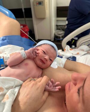 Emmy Buckner Instagram - October 6th, 2023, 9:25pm, Cayden Mattingly Chucker entered our lives and we are forever changed 🤍

I love him so much. We are obsessed with our sweet boy. There are no words. Labor was a wild experience. 26 hours. He was worth every moment. @maxchucker is already the best daddy changing baby boy and my diapers 🤣

Feeling so grateful and loved. Our family is home 🥹