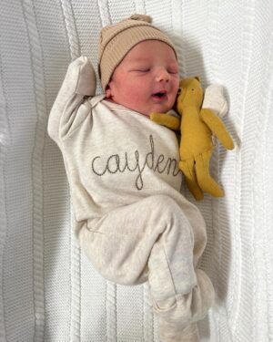 Emmy Buckner Instagram - October 6th, 2023, 9:25pm, Cayden Mattingly Chucker entered our lives and we are forever changed 🤍

I love him so much. We are obsessed with our sweet boy. There are no words. Labor was a wild experience. 26 hours. He was worth every moment. @maxchucker is already the best daddy changing baby boy and my diapers 🤣

Feeling so grateful and loved. Our family is home 🥹