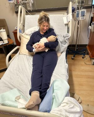 Emmy Buckner Instagram - October 6th, 2023, 9:25pm, Cayden Mattingly Chucker entered our lives and we are forever changed 🤍

I love him so much. We are obsessed with our sweet boy. There are no words. Labor was a wild experience. 26 hours. He was worth every moment. @maxchucker is already the best daddy changing baby boy and my diapers 🤣

Feeling so grateful and loved. Our family is home 🥹