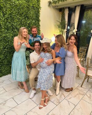 Emmy Buckner Instagram - Still absorbing all the LOVE from the baby shower of our dreams last weekend! It was the best BabyQ ever- FUN, SWEET, DELICIOUS, THOUGHTFUL, DETAILED, AND HONKY TONKIN’🤠 

A sincere, rowdy THANK YOU to the sweetest of friends who hosted and made it ALL HAPPEN YA’LL 👏🏻 @garrettmsanders @littleone126 @shelbywulfert @mikaylaleche @adwinbrown We LOVE you 🥹

Cayden is already spoiled and loved by so many 💙 He’s going to have the coolest Aunts & Uncles. 

I’m going to have to do a round TWO photo dump because 10 slots just can’t cover it all!! 👏🏻 🤠