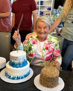 Emmy Buckner Instagram - A Kentucky celebration officially sharing the news of Baby C and my Meme’s birthday back in May! My mama put together the sweetest party filled with lots of love 💙 Grateful for family and our addition to it!