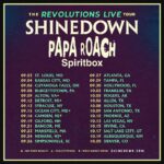 Eric Bass Instagram - The Revolutions Live Tour is BACKKK for another round this fall with @Shinedown along with special guests @PapaRoach and @spiritboxmusic! Pre-sale tickets available tomorrow at 12PM, general on-sale tickets live Friday at 10AM, and VIP packages will be available too. Don't miss out on the rock revolution… 🤘 See ya out on the road!