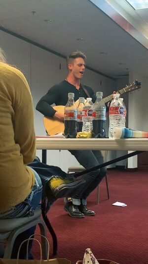 Eric Osmond Instagram - Audience perspective of the audition that I got to do for @savannahostler 's feature film @evenindreamsmovie 🎞 what a crazy day! (and yes, I saw you... *hidden camera wink* 😉 & thank you! 🙏🏻 😂 
.
Fun fact... I didn't actually get the part I auditioned for... lol 😂 But INSTEAD, my manager @starzandfxmgmt called me soon after, telling me that I got cast to play myself in the film! 🤩😅 How cool! (My cousin @nathanosmond also got to play himself in the film. Another fun fact: we were going to have a scene together where we play off of the line a little bit country, a little but rock and roll" by our aunt & uncle @donnyosmond and @marieosmond but INSTEAD... We got to play our original music for and IN the film itself! Thanks to genius and passion of Savannah. 
.
So this is literally the day it all began! I then quickly got together with my talented friend/producer @dannydemosi and we created an all new original song that for the film. After reading the script, we went to work on making the song "Someone New" (See YouTube link in Bio). 
.
Special thanks again to @Savannah and all who supported this film and the music that went into it... for ALL the artists. You all rock! 
@davemartinez__ (he had his own song as well, check him out) 🤘🏻 @monicamooresmith (of course ☺️) @tannergillman (Don't forget his 🦞 🎶 😂) @hrachnock 🎸 (Bass Master) @caldwellkaden 👊🏻@pepperprestige 🧜‍♀️ and more! (Check out the full cast and crew on IMDB). 
.
PSS I didn't realize it till now but I did an MJ move in this audition. 😅🕺🏻Did you find it? 😯 (Did he have a name for that move)? Shout out to @michaeljackson of course... the Jacksons and the Osmonds go way back. ♥️🎶😊
#songcovers #michaeljackson #guitarcover #osmond #liveperformance🎙🎤