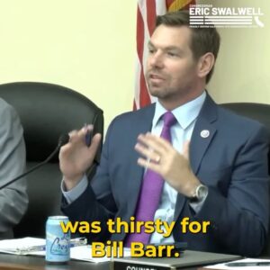 Eric Swalwell Instagram - Jim Jordan ❤️s Bill Barr— so I asked Jim Jordan: If the DOJ investigation is good enough for Bill Barr why isn’t it good enough for you?