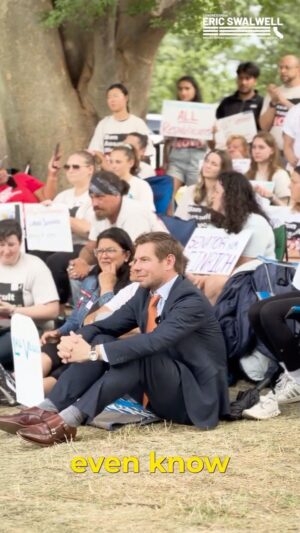 Eric Swalwell Instagram - Thank you to all the activists and allies who’ve stood with the assault weapons ban movement. 

Gun violence prevention is common sense legislation. I call on my Democratic colleagues and the MAGA Republicans to put politics aside and protect our kids instead of their killers.