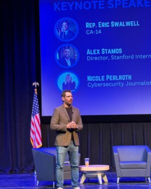 Eric Swalwell Instagram - Launched my inaugural cyber summit to help small businesses. Thanks to all who helped!