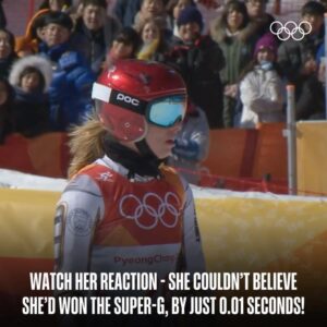 Ester Ledecká Instagram - Ester Ledecka 🇨🇿 made history at #PyeongChang2018. She secured victories in two different disciplines during the same Olympic Winter Games, a remarkable feat never witnessed before for a woman.💪😍

Spot her reaction - it speaks volumes! 🤯