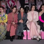 Esther Liu Instagram - 我想就是從 #粉紅絲帶 開始 粉色成為勇敢與溫暖的女性力量 謝謝 @esteelaudertw 與 @voguetaiwan 的邀請 跟姐妹在台北時裝週欣賞三位女設計師大秀 今天與拍雜誌時都穿到了董亭言老師的作品，又率性又溫柔很喜歡💕 #TimeToEndBreastCance #團結你我終結乳癌 #粉紅絲帶 #雅詩蘭黛 #PinkRibbon 感謝團隊 Makeup: @karenchang_makeup Hairstyle: @nelsonkuo_zoom