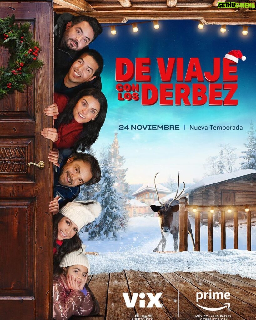 Eugenio Derbez Instagram - Este 24 de noviembre, un nuevo viaje tocará a tu 🚪🎅🏻 On November 24th a new journey will knock on your 🚪🎅🏻 #DeViajeConLosDerbez #NuevaTemporada solo en @primevideomx 🇲🇽🌎 y @vix 🇺🇸🇵🇷