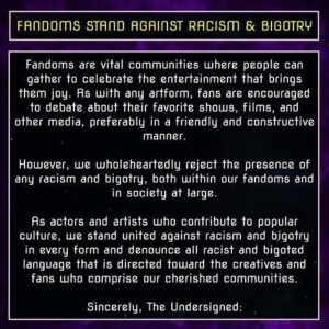 Evan Evagora Instagram - Crafted by a diverse group of writers and endorsed by a multitude of actors and artists, 'Fandoms Stand Against Racism & Bigotry' is an independent statement dedicated to protecting our largely positive fandoms from any people who seek to spread racism and bigotry.