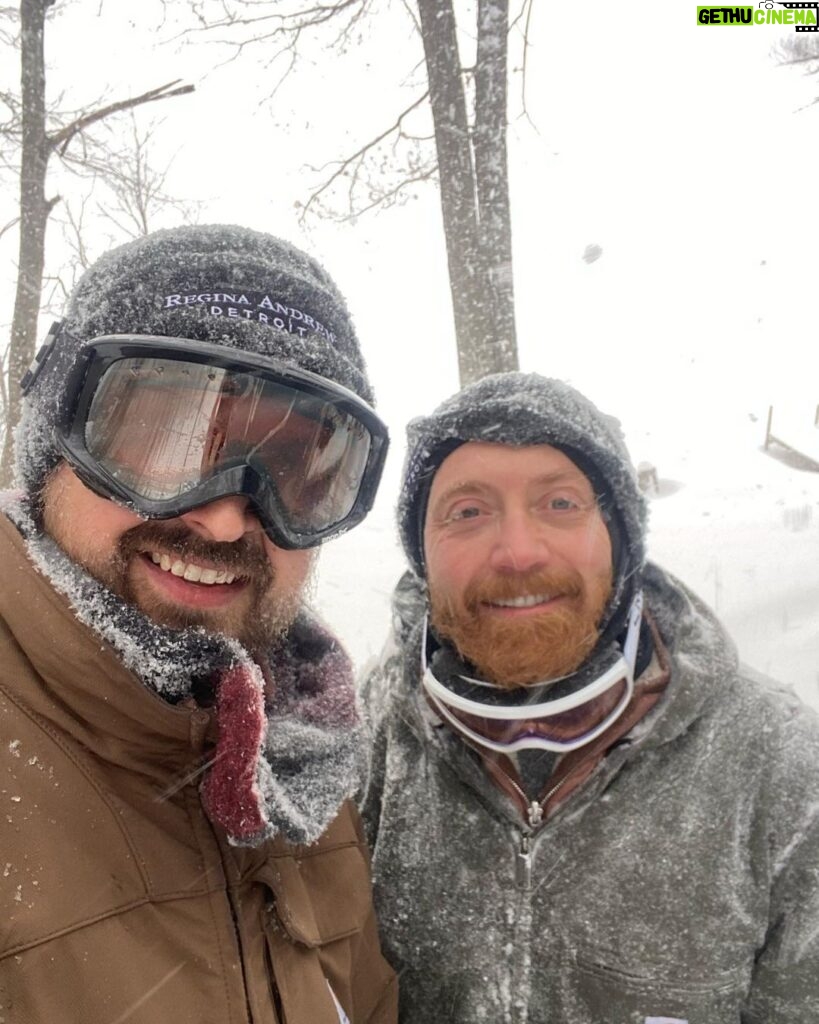 Evan Thomas Instagram - Blizzard has hit northern Michigan! We wanted to go snowboarding today but it was a tad bit windy! So snowshoeing it is! Beautiful day in some beautiful country 😍! What’s the storm like where you are? Tons of snow?? Gaylord, Michigan
