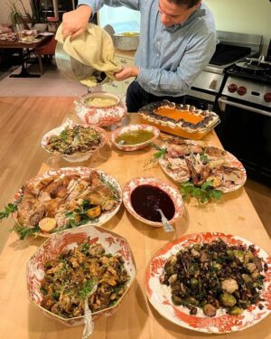 Fareed Zakaria Instagram - Happy Thanksgiving! Very traditional this year. Mashed potatoes, sweet potatoes with marshmallows, stuffing, Brussel sprouts. (All other photos have been vetoed by one or another member of my family!)