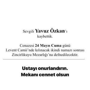Ferhat Yılmaz Instagram - #türk halkına duyurulur;
#yavuzözkan filmleriyle size ışık oldu yol oldu.
Şimdi son yolculuğunda ustayı onurlandırın.
Duanızı eksik etmeyin.Mümkünse cenazesine katılın ustayı son yolculuğuna uğurlayalım.