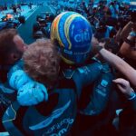 Fernando Alonso Instagram - Thanks for the champagne Miami 🍾. Great car and strategy. 4th podium of the season. We are @astonmartinf1 🟢🟢🟢🟢. #f1 #miami #astonMartin