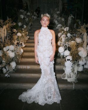 Florence Pugh Instagram - I know I’m always late at posting.. but I’m sharing a love fest as this was truly such a special evening and a wonderful way to congratulate and cheers to magic people being magical. 
@elleuk and @tiffanyandco thank you for hosting and sponsoring such an evening and for giving the stage and the opportunity to all those you awarded. 
I had the pleasure of having one of the worlds most thrilling and exciting creators give me my award. I also get to call him a friend. Which is mind boggling. @harris_reed you are MY icon and I’m incredibly lucky I get to love you and collaborate with you and grow in this funny industry with you AND hear you say all those beautiful things on that stage.
Well done to all the winners, what a lovely event!