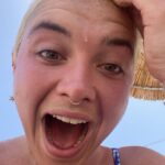 Florence Pugh Instagram - Rams and gals and tzatziki and dacos and @ashleyparklady and my hair looking like spikey flowers. P.S. we met a lone Ram who was super thirsty and hungry for attention so fed it water in the only utensil we had… a snorkel.
