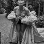 Florence Pugh Instagram - Wet stairs and @maisonvalentino gowns go perfectly.. With HUGE thanks to the talented hands that got me out the door. Another unbelievable Valentino moment, @pppiccioli and I played dress up last week in Paris and he draped this on me and safe to say we fell in love with the drama. He followed me around with his phone taking pictures of every angle. Video to come… I love the fun that explodes from his gowns, it truly is playing the best dress up my 6 year old self could possibly imagine. So happy to have these moments captured by @gregwilliamsphotography, always a pleasure prancing and blowing kisses in a garden. #maisonvalentino #oscars95