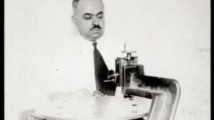 Francis Ford Coppola Instagram - This is my grandfather, Agostino Coppola with the machine he built, the VITAPHONE used to make THE JAZZ SINGER, which began the sound era of movies. (A machinist would never wear a tie, so this is a PR photo)