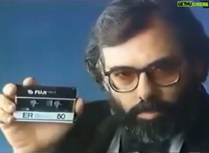 Francis Ford Coppola Instagram - I don’t remember ever doing this, but I see my beard is black so it must’ve been a long time ago. In those days it was common to do commercials that wouldn’t be shown in America.  I agree with the tagline: “Good sound affects the heart”